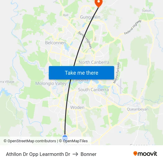 Athllon Dr Opp Learmonth Dr to Bonner map