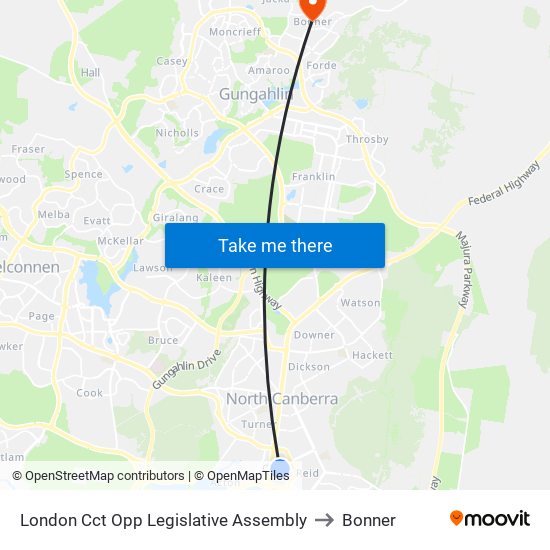 London Cct Opp Legislative Assembly to Bonner map