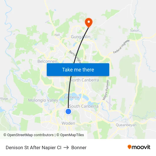 Denison St After Napier Cl to Bonner map