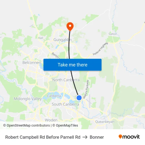 Robert Campbell Rd Before Parnell Rd to Bonner map