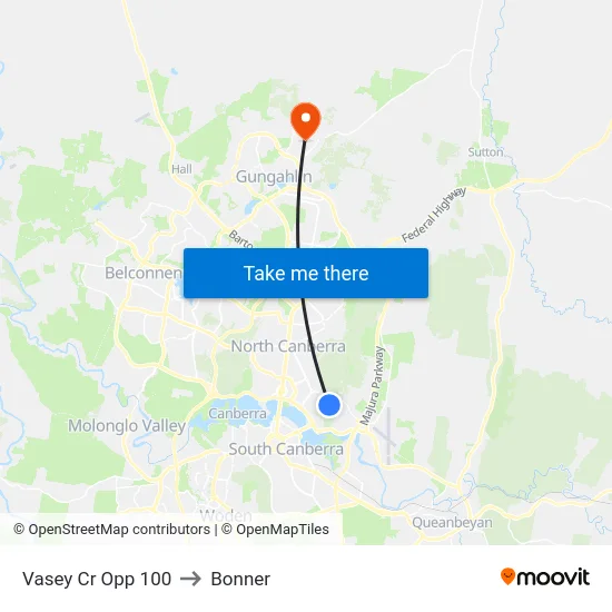 Vasey Cr Opp 100 to Bonner map
