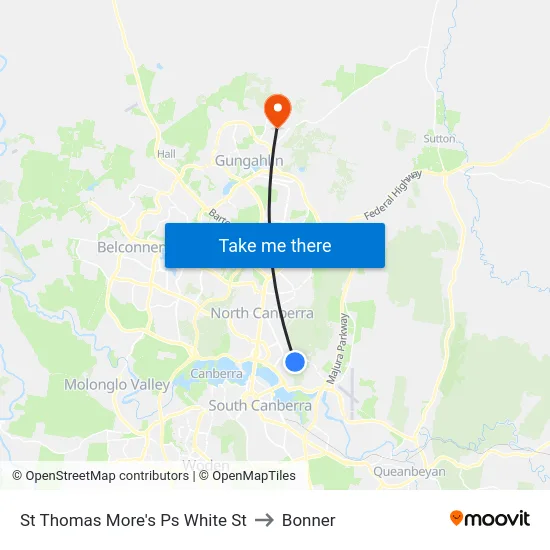 St Thomas More's Ps White St to Bonner map
