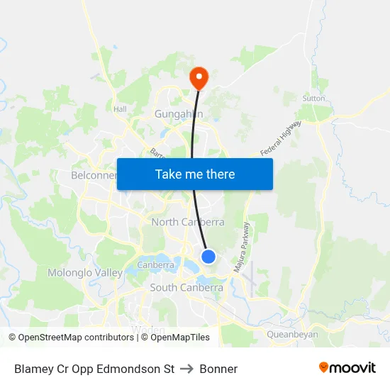 Blamey Cr Opp Edmondson St to Bonner map