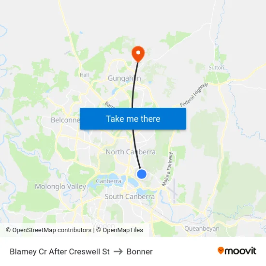 Blamey Cr After Creswell St to Bonner map