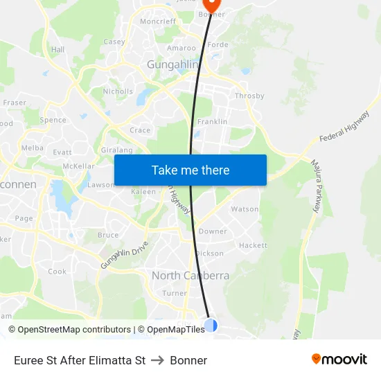 Euree St After Elimatta St to Bonner map