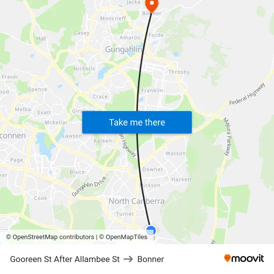 Gooreen St After Allambee St to Bonner map