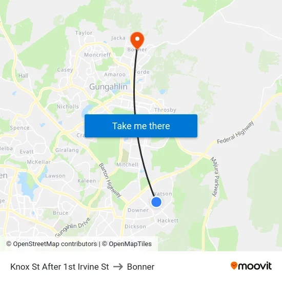 Knox St After 1st Irvine St to Bonner map