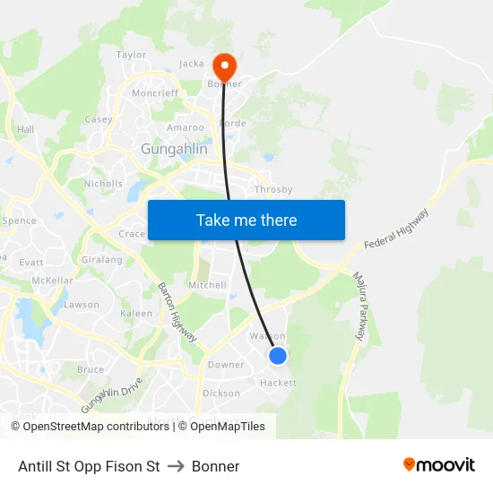 Antill St Opp Fison St to Bonner map