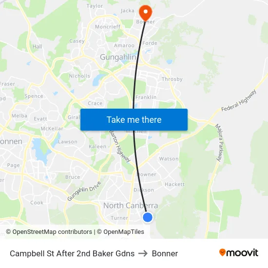 Campbell St After 2nd Baker Gdns to Bonner map