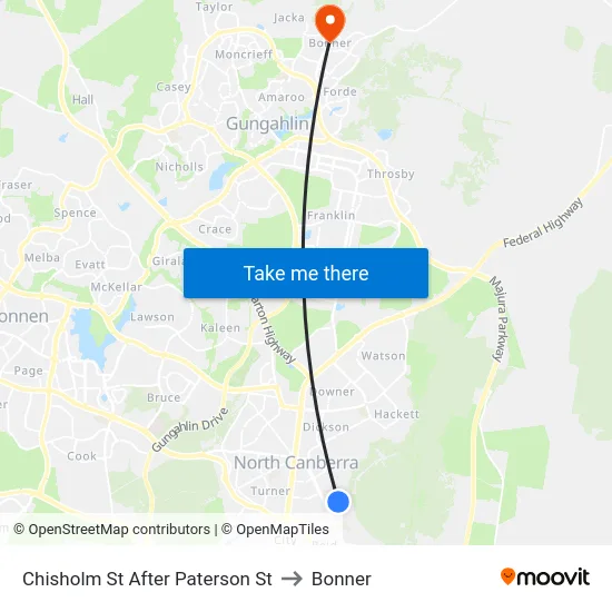 Chisholm St After Paterson St to Bonner map
