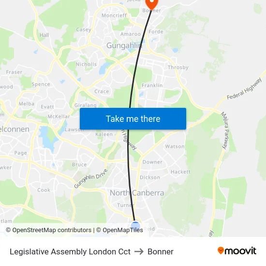 Legislative Assembly London Cct to Bonner map