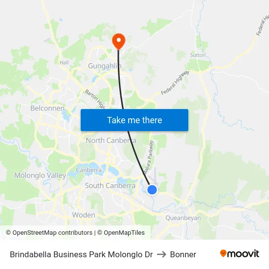 Brindabella Business Park Molonglo Dr to Bonner map