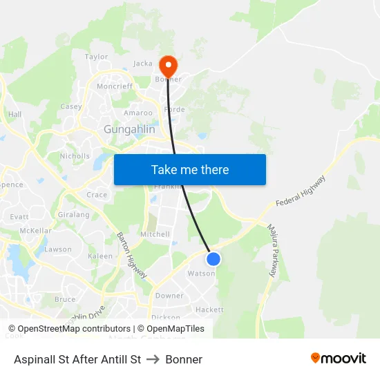 Aspinall St After Antill St to Bonner map