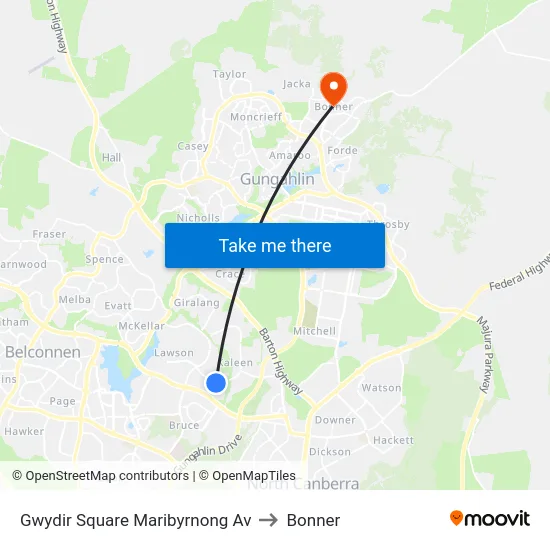 Gwydir Square Maribyrnong Av to Bonner map