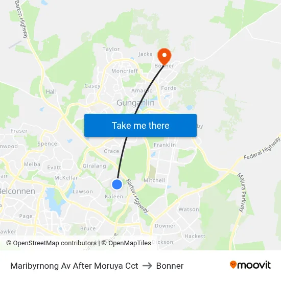 Maribyrnong Av After Moruya Cct to Bonner map