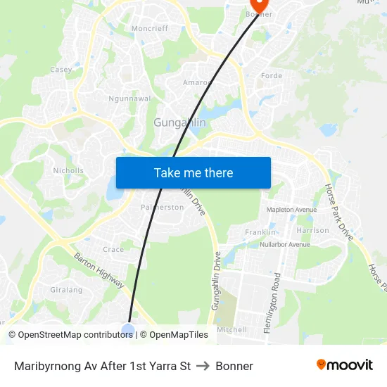 Maribyrnong Av After 1st Yarra St to Bonner map