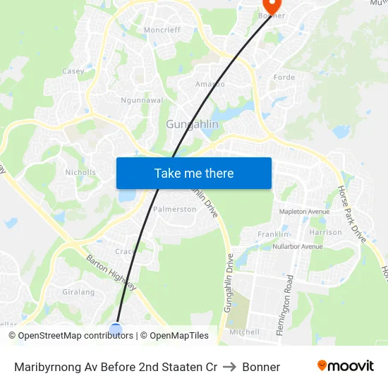 Maribyrnong Av Before 2nd Staaten Cr to Bonner map