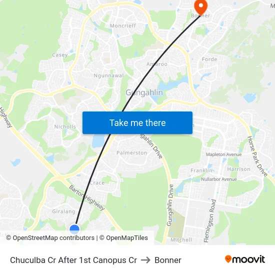 Chuculba Cr After 1st Canopus Cr to Bonner map