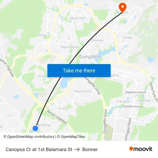 Canopus Cr at 1st Balamara St to Bonner map