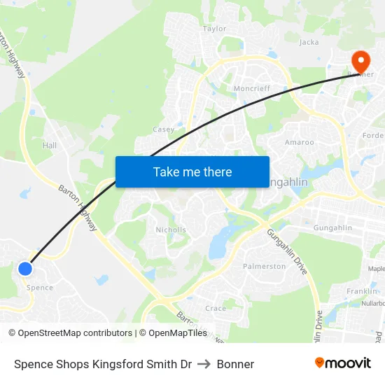Spence Shops Kingsford Smith Dr to Bonner map