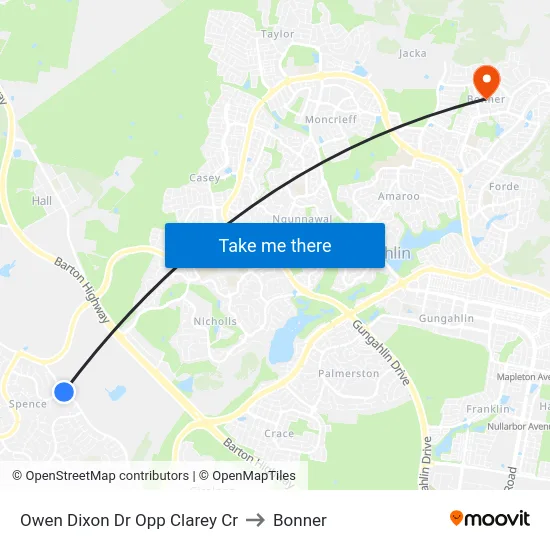 Owen Dixon Dr Opp Clarey Cr to Bonner map