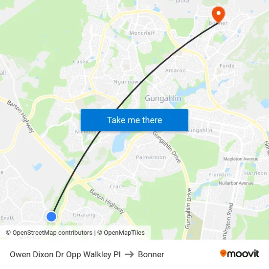 Owen Dixon Dr Opp Walkley Pl to Bonner map