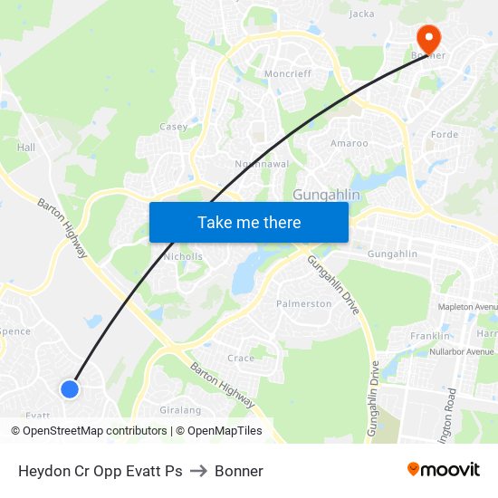 Heydon Cr Opp Evatt Ps to Bonner map