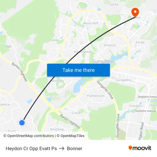 Heydon Cr Opp Evatt Ps to Bonner map