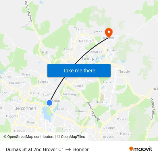 Dumas St at 2nd Grover Cr to Bonner map