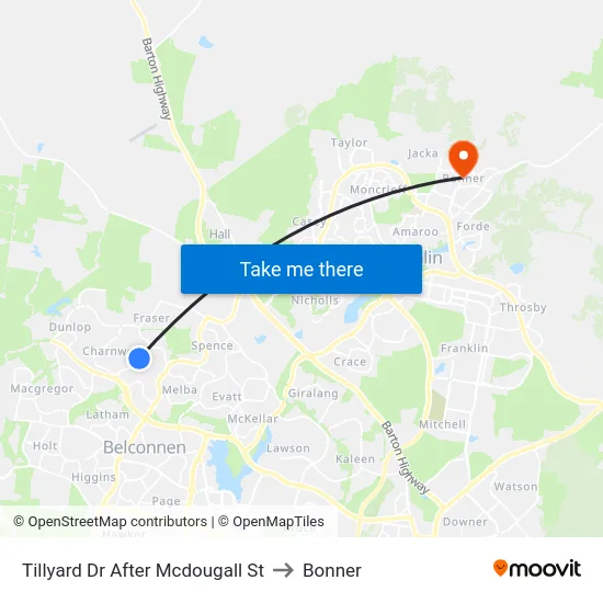 Tillyard Dr After Mcdougall St to Bonner map
