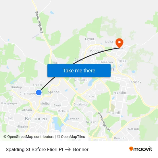 Spalding St Before Flierl Pl to Bonner map