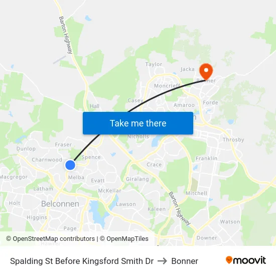 Spalding St Before Kingsford Smith Dr to Bonner map
