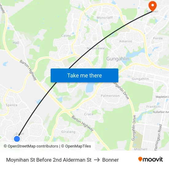 Moynihan St Before 2nd Alderman St to Bonner map