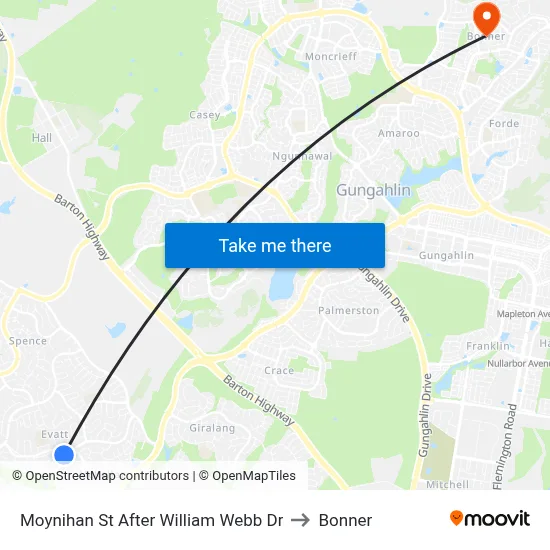 Moynihan St After William Webb Dr to Bonner map