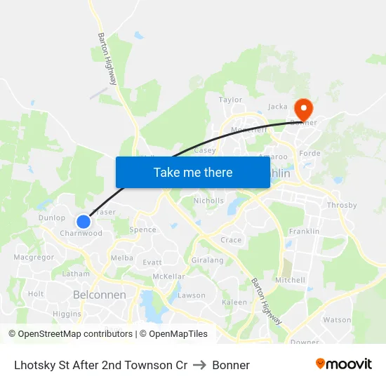 Lhotsky St After 2nd Townson Cr to Bonner map