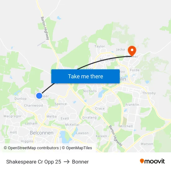 Shakespeare Cr Opp 25 to Bonner map