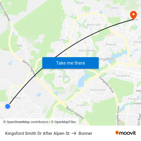 Kingsford Smith Dr After Alpen St to Bonner map