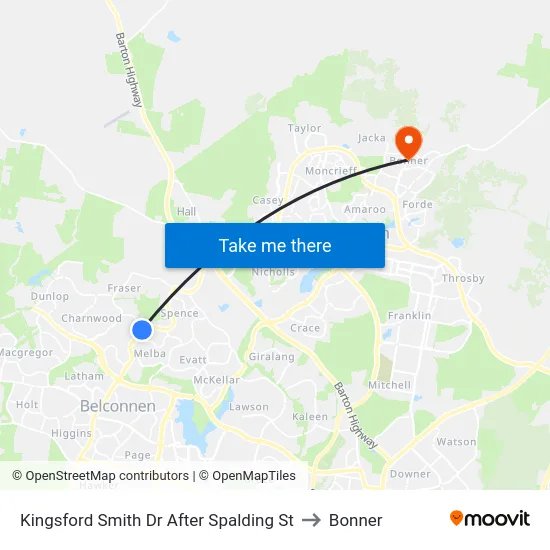 Kingsford Smith Dr After Spalding St to Bonner map