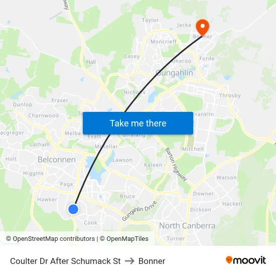 Coulter Dr After Schumack St to Bonner map
