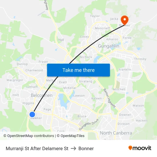 Murranji St After Delamere St to Bonner map