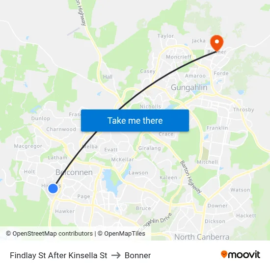 Findlay St After Kinsella St to Bonner map