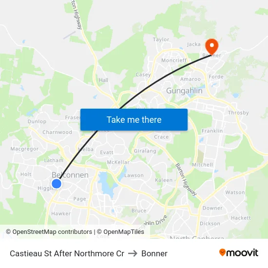 Castieau St After Northmore Cr to Bonner map