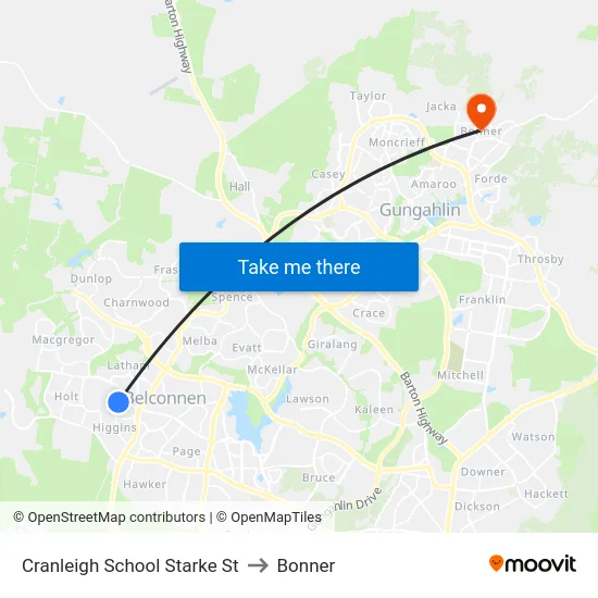 Cranleigh School Starke St to Bonner map