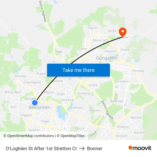 O'Loghlen St After 1st Stretton Cr to Bonner map
