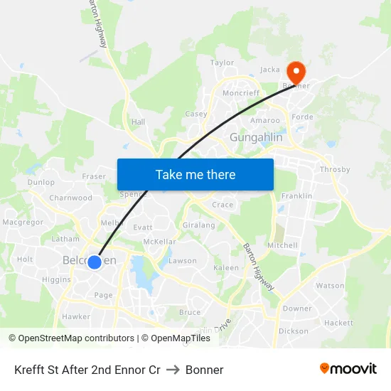 Krefft St After 2nd Ennor Cr to Bonner map