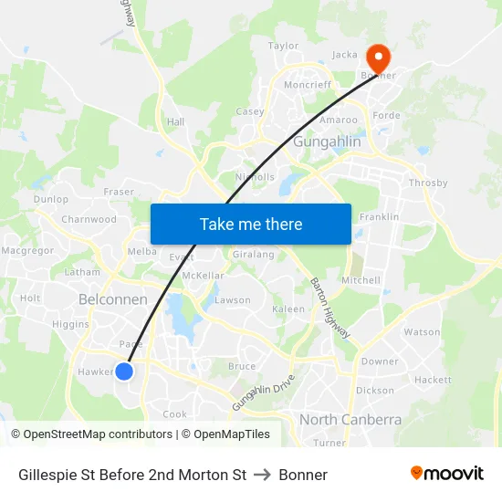 Gillespie St Before 2nd Morton St to Bonner map