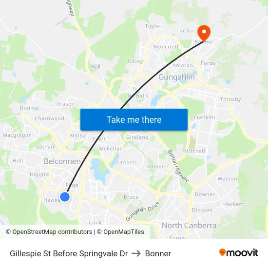 Gillespie St Before Springvale Dr to Bonner map