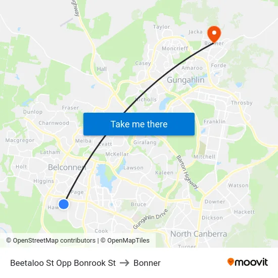 Beetaloo St Opp Bonrook St to Bonner map