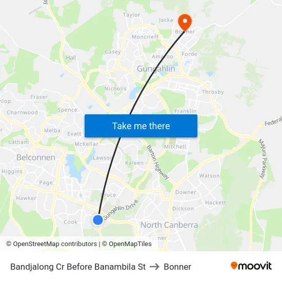 Bandjalong Cr Before Banambila St to Bonner map