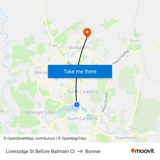 Liversidge St Before Balmain Cr to Bonner map